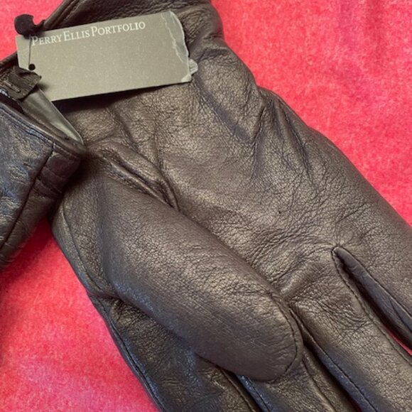Perry Ellis PORTFOLIO Leather Gloves – VTG NWT  S M - Picture 5 of 10